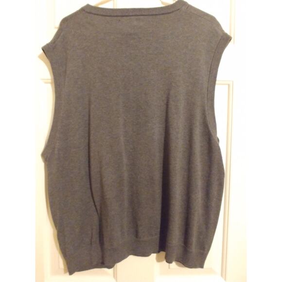 Saddlebred Grandpa Sweater Vest V-Neck Diamond Shape Gray XL - Picture 3 of 3